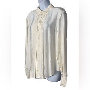 J Crew 100% Viscose Cream Button Up Long Sleeve NWT Size 16